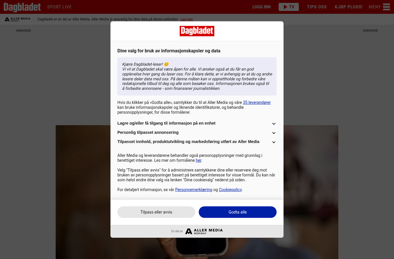 Skjermbilde: Første visning